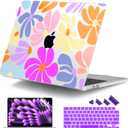 DONGKE Compatible with M5 MacBook Air 15 inch Case 2026 2025-2023 A3448 A3241 A3114 A2941 M4 M3 M2 Liquid Retina Display Touch ID, Protective Hard Shell Cover & Keyboard Skin - Colorful Florals
