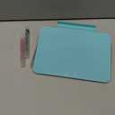 Aqua Blue Mini Desktop Pure Glass Whiteboard, Small Slope Slick Desk Whiteboard Glass, Desk White Board, Desktop White Board Dry Erase, Stenography Artifact for Office Home Schooling Décor, 8x6 Inches