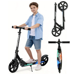 FREEDARE Kick Scooter for Kids & Adults Ages 8+, Foldable Teen Scooter with 2 Big 8-inch Wheels and 4-Level Adjustable Handlebar, Max Load 220 LBS
