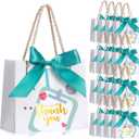 Supervitae 40 Pcs Nurse Gift Bags 5.5x2.4x4.7 Inch Small Thank You Nurse Paper Gift Bags with Handle and Bow Nurses Day Graduation Appreciation Week Gifts Bag for Medical School Graduate (White)