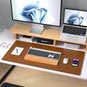 Aothia Leather Desk Pad Protector, Mouse Pad, Office Desk Mat, Non-Slip PU Leather Desk Blotter, Laptop Desk Pad, Waterproof Desk Writing Pad for Office and Home (Brown,31.5" x 15.7")