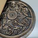 Backyard Expressions Round Patio Umbrella Base  Heavy Duty Resin-Coated Calcium Carbonate Stand with Adjustable Pole Adapters Fits 1.5"2" Poles, Weather-Resistant