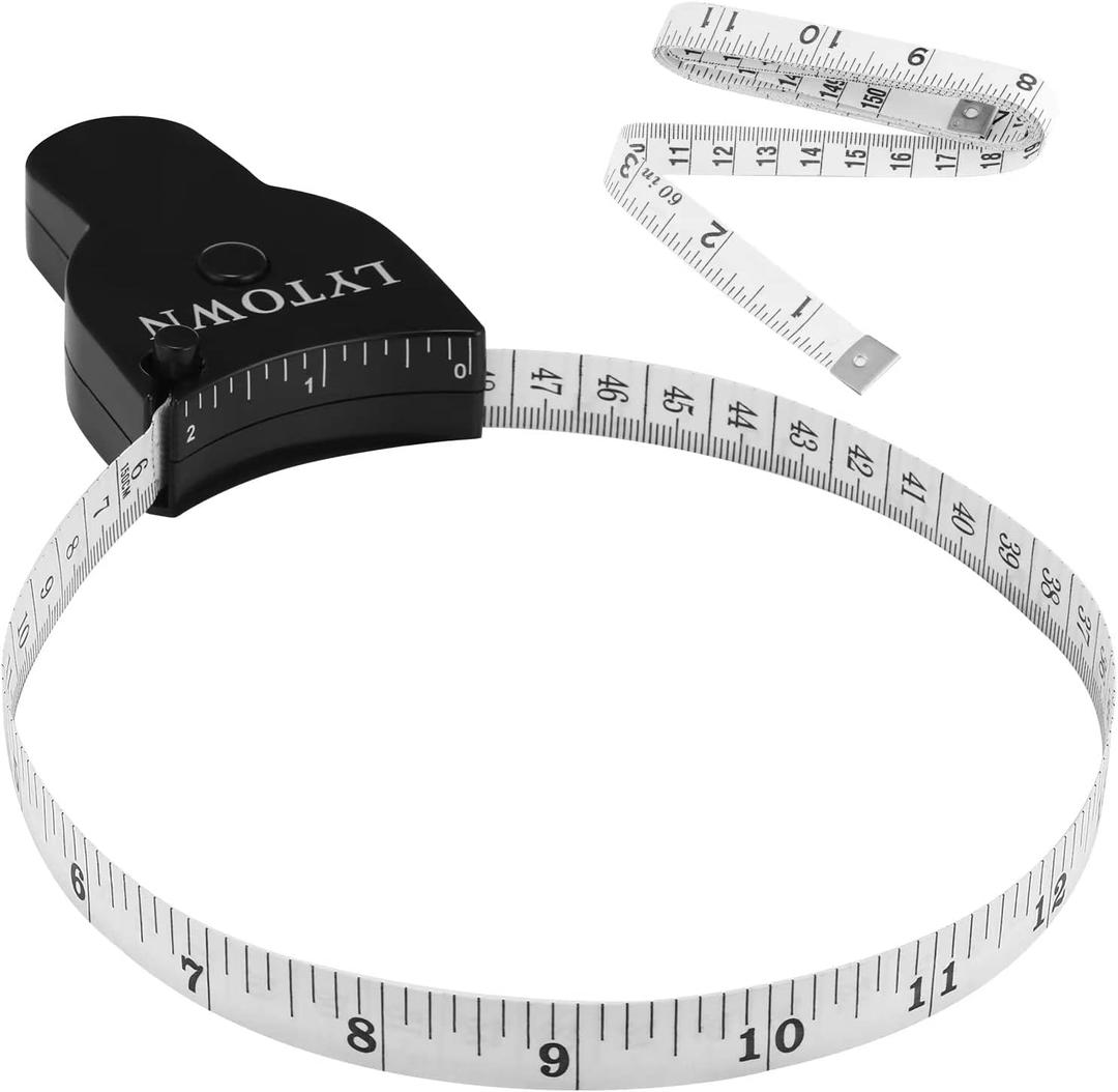 2PCS Tape Measure Body Measuring Tape 60inch (150cm), Retractable Measuring Tape for Body Measurement & Weight Loss, Accurate Body Tape Measure for Fitness, Tailor, Sewing, Handcrafts, Clothes (Black)