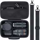 Camera Case Compatible with Canon EOS Rebel T7 / T100 / R50 / R100 / R5 / R6 Mark II / 90D DSLR Camera with 18-55mm Lens,Sony,Nikon DSLR Camera Protective Case with Shoulder Strap (Black Case)