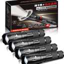 1 Mode Flashlights 4 Pack, Bright Zoomable LED Tactical Flashlight High Lumens, Water Resistant Portable Pocket Flash Light for Emergency, Camping Essentials, Gift - SL2000