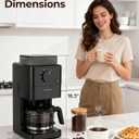 10 Cup Coffee Maker with Grinder Built in, Automatic Grind and Brew Coffee Machine with Glass carafe, Reusable Filter, Auto shut off, Warming plate, for Home Offices or Large Families, Black