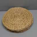 6 Pack, Round Woven Placemats, Natural Water Hyacinth Wicker Place mats, Braided Straw Table Mats, Charger Plates for Dining Table, Fall, Thanksgiving, Christmas (13.8 inch)