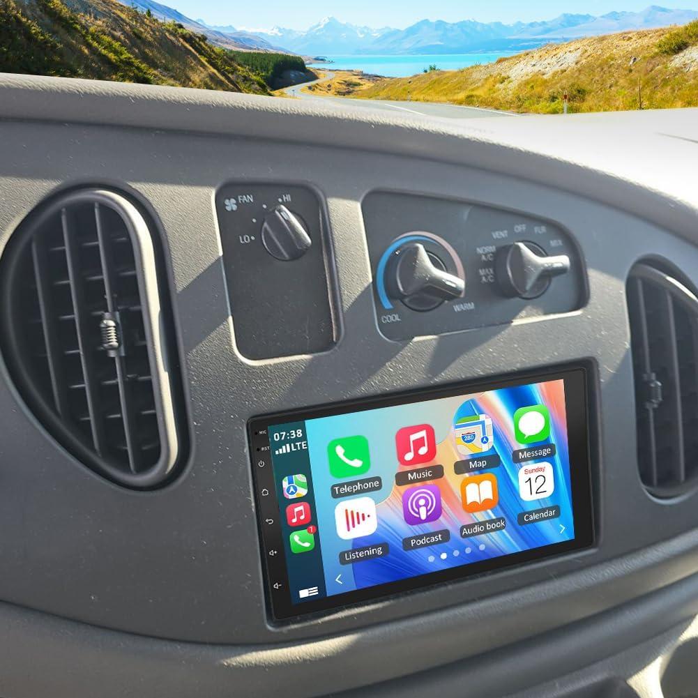 Android 13 Car Stereo Radio for 1998-2008 Ford E150 E250 E350 Super Duty with Wireless CarPlay & Android Auto, 7" Touch Carplay Screen for Car, Bluetooth/WiFi/GPS/FM/RDS/SWC/Backup Camera/Mic