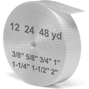 BEYOURD Webbing, Heavy Duty Webbing Straps, Extra Thick Strapping for Outdoor DIY Gear Repair, Black White, 3/8" width