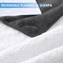 Smiry Waterproof Dog Bed Blanket, Leakproof Pet Throw Blanket for Bed Couch Sofa, Reversible Sherpa Fleece Furniture Protector Cover for Small Medium Large Dogs Cats (Dark Grey, 50x60 inches)
