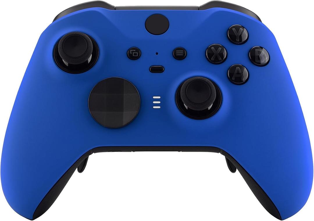 eXtremeRate Blue Soft Touch Grip Faceplate Cover, Front Housing Shell Case Replacement Kit for Xbox One Elite Series 2, Xbox Elite 2 Core Controller Model 1797 - Controller NOT Included