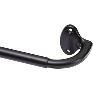 Room Darkening Blackout Curtain Rod for Bedroom and Living Room, Curved, Wraps Around, Blocks Light, for Heavy Curtains, 48" to 88", Black