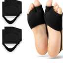 Metatarsal Pads for Women & Men 2 Pairs with Gel Inserts, Ball of Foot Pain Relief for Metatarsalgia, Sesamoiditis & Morton's Neuroma (Black, Small)