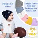 Newwiee 6 Pcs 20 x 16 Inch Baby Bibs with Snaps Unisex Water Absorbent Adjustable Toddler Soft Bib for Baby Toddler Drooling Feeding Eating
