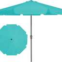 JEAREY 9' Outdoor Patio Umbrellas, Market Umbrella, Teal | 8 Sturdy Ribs, Tilt & Crank lift, Vented Canopy, Ideal for Garden, Deck, Backyard, Pool