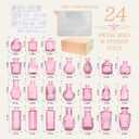 24PCS Mini Bud Vases As Wedding Centerpieces for Tables,Clear Bud Vases for Flowers,Small Flower Vases Suitable for Birthday Party,Anniversary,Wedding Reception,Baby Shower (Pink, 24PCS)