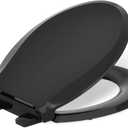 KOHLER 4639-RL-7 Cachet ReadyLatch Round Toilet Seat Soft Close, Black