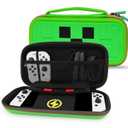 TIKOdirect Carrying Case for Switch & OLED Mode, Cute Portable Travel Bag in Newest Updated Design of Green Interior, Green