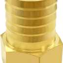 Uenede 2PCS Brass 3/4" NPT Female to 1" Hose Barb Fittings Adapter Connector Include 2 Clamps for Water/Oil/Gas