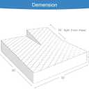 Split Top King Mattress Pad Waterproof Protector, Quilted Mattress Cover Fitted for Adjustable Bed 32"-34" Top Split from Head, Deep Pocket Mattress Protector Up to 18", White (Cover Only)