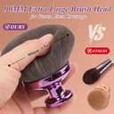 90MM Extra Large Self Tanner Kabuki Makeup Brush Ultra Soft Dense Vegan Bristles for Body Makeup, Bronzer & FoundationApplies Tanning Mousse, Lotion & Self TannerWet & Dry (Purple)