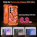 Casetego for Galaxy S26 Ultra Case,Glow in The Dark Three Layer Heavy Duty Sturdy Shockproof Full Protection Rugged Hard PC+Soft TPU Bumper Case for Samsung Galaxy S26 Ultra 5G 6.9 inch,Dull Orange