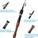 PATIKIL Telescopic Fishing Rod, Fiberglass Portable Mini Fishing Poles Collapsible Fishing Gear for Travel Saltwater Freshwater (1.3 M)