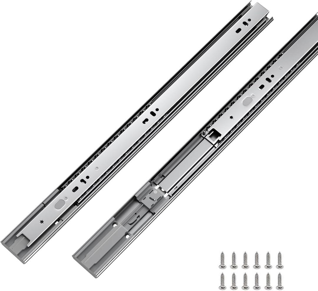 LONTAN 6 Pairs 20 Inch Soft Close Drawer Slides for Dresser - Metal Heavy Duty Ball Bearing and Full Extension Cabinet Drawer Slides 100 LB Capacity