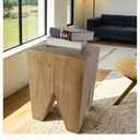TORMAYS HOME Wooden Side Table Tree Stump End Table Natural Wood Stool Plant Stand Handcrafted Small Nightstand Rustic Accent Table for Sofa Bedside Balcony (Natural Color)
