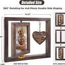 Egofine Memorial Gifts for Loss of Loved One, Sympathy Gifts for Loss of Mom Dad, Rotating Memory Frame Remembrance for 4x6 Photo