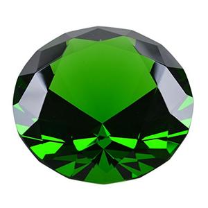 LONGWIN 100mm(3.9") Crystal Diamond Paperweight Nail Dispaly Prop Wedding Favor Christmas Centerpieces Home Decor (Green)
