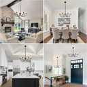 8-Light Black Chandeliers for Dining Room, Dining Room Light Fixtures, Farmhouse Candle Chandeliers for Kitchen, Living Room, Foyer, Entryway, Staircase