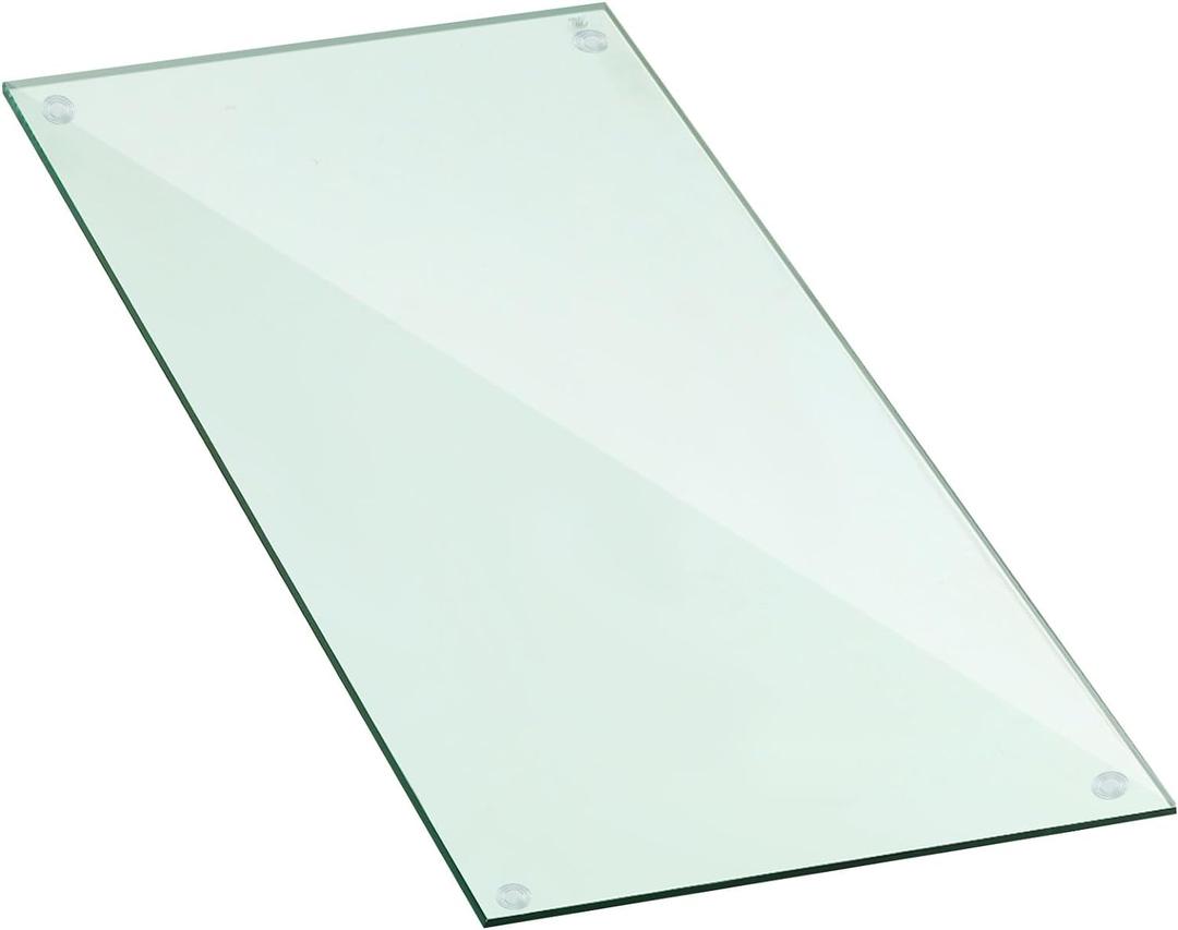 Landical 16" x 24" Rectangle Clear Tempered Glass Table Top 3/8" Thick Eased Corners Clear Tempered Top Patio Table Replacement with 10 Anti Slip Pads for Kitchen Coffee Dining Table