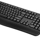 Wireless Keyboard and Mouse Combo, Full-Sized 2.4GHz Wireless Keyboard with Comfortable Palm Rest and Optical Wireless Mouse for Windows, Mac OS PC/ Desktops/ Computer/ Laptops (Black)