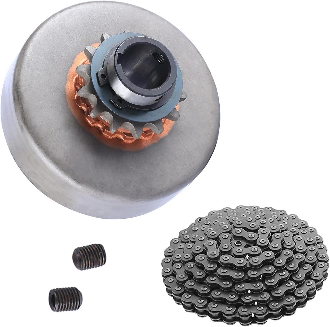 1" Centrifugal Clutch 1 Inch Bore 14 Tooth with #40/41 420 Chain for Go Karts Mini Bike Lawnmower Heavy Duty Engine Up to 10 HP