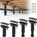 YHK 4PCS Adjustable Height Bed Support Legs 5.0-7.8inch, Heavy Duty Bed Frame Support Legs for Bed Slat and Frame, Plastic Bed Frame Support Replacement Bed Support Reinforcement Parts