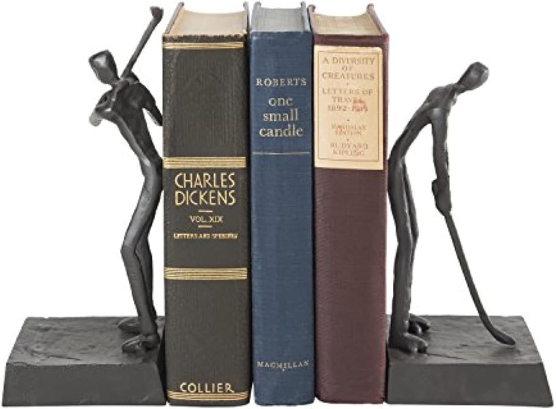 Golfers Iron Bookend Set Golf Home Decor and Office Decor - Great Gift Idea for Golf Lovers