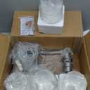 Unicozin 4-Light Bathroom Light Fixtures, Modern Vanity Lights with Clear Glass Shades, Brushed Nickel Bathroom Wall Lamp for Mirror Living Room Cabinet Bedroom