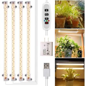 Grow Light Strips, Plant Lights for Indoor Plants Full Spectrum Growing Lamp with Auto On & Off Timer,3/6/12H Timer, 192 LEDs/ 10 Dimmable Levels Sunlike for Seedings Hydroponics