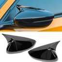 Yumzeco Compatible with 2018-2022 2023 2024 2025 Honda Accord Ox Horn Mirror Cover Overlay, LH & RH Side Door Rearview Mirror Caps Trim for 10th 11th Gen Accord (Glossy Black)