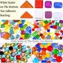 3200 Pcs Colorful Irregular Crystal Mosaic Tiles, 6.6lb Tiny Mosaic Tile DIY Hobbies Children Handmade Crystal Craft for Craft Bathroom Kitchen Home Decoration DIY Art Projects