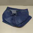 Sidefeel Women's Capri Jeans High Waisted 2025 Summer Fashion Straight Leg Raw Hem Denim Capri Pants (14, Blue)