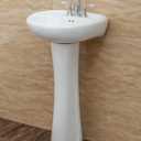 Prestige White Pedestal Sink Vitreous China Ceramic Material 20 X 17, 19 Inch