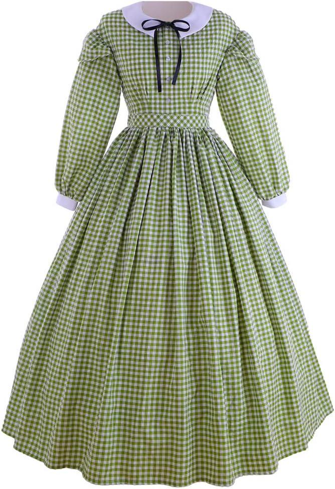 CosplayDiy Women's Civil War Dress Victorian Dickens Costume1860s Civil War Ball Gown Southern Belle Costume (Medium, Green)