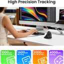 Wireless Ergonomic Vertical Mouse, Rechargeable Tri-Mode (Dual Bluetooth + 2.4G USB) Optical Mouse with Adjustable RGB Lighting, Multi-Device Control for Laptop, PC, Mac, iPad, Desktop (Dark Black)