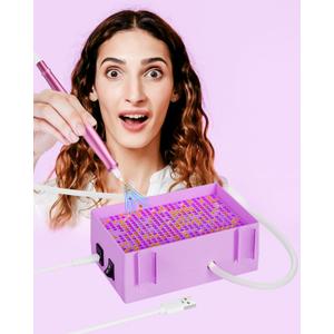 Electric Diamond Painting Pen Plug-in Vacuum Drill Picker Tool with Built-in Tray, No Wax Needed, USB Diamond Art Painting Pen for Adults & Kids, E-Painter for Diamond Painting Kits,(Purple)