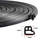 66FT Universal Car Weather Stripping, Self-Adhesive Door Rubber Seal Strip, Auto Engine & Window Noise Insulation (47/100" x 2/5")