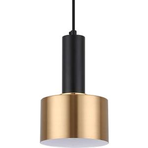 Modern Mini Pendant Light with 4W LED Bulb, One-Light Adjustable Metal Pendant Lighting Fixture for Kitchen Island Cafe Bar, Gold and Black
