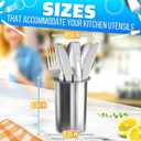 3 Pcs Countertop Utensil Holder Stainless Steel - 5.5 x 4.5" Stainless Steel Utensil Holder for Kitchen and Bars, Durable and Dishwasher Safe, Odor and Rust Resistant, Good for Home and Commercial Use