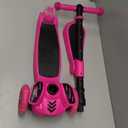 Hurtle 3-Wheeled Scooter for Kids - Wheel LED Lights, Adjustable Lean-to-Steer Handlebar, and Foldable Seat - Sit or Stand Ride with Brake for Boys and Girls Ages 1-14 Years Old (Pink)